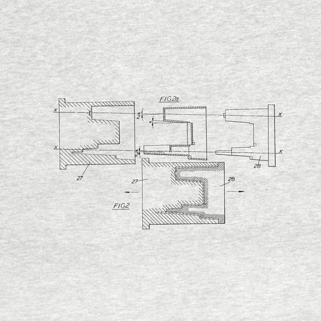 Casing for Sewing Machine Vintage Patent Hand Drawing by TheYoungDesigns